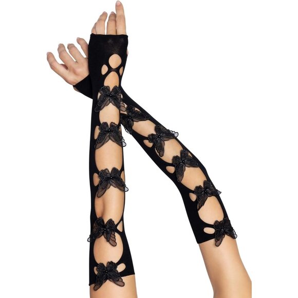 Accessories - Women's Opaque Polyester Winged Butterfly Arm Warmers Festival Cosplay